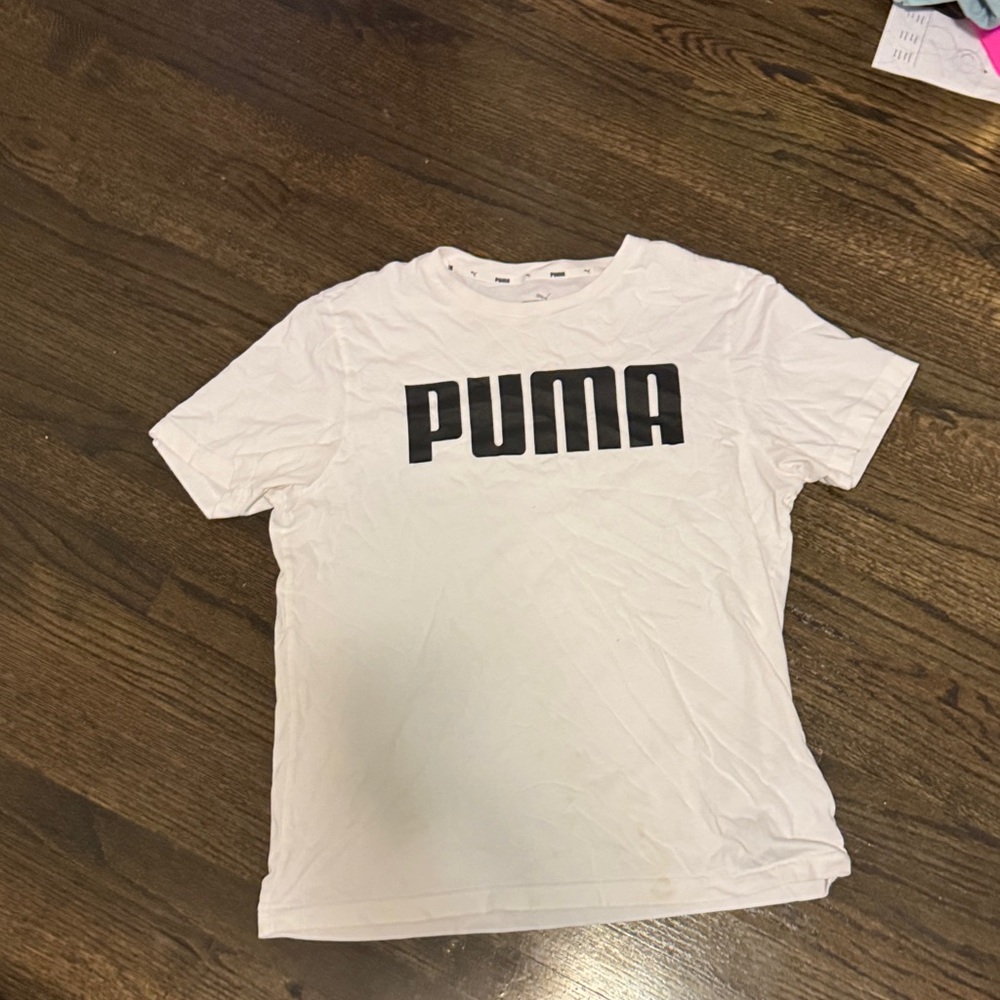 Puma White Tee with Black Logo